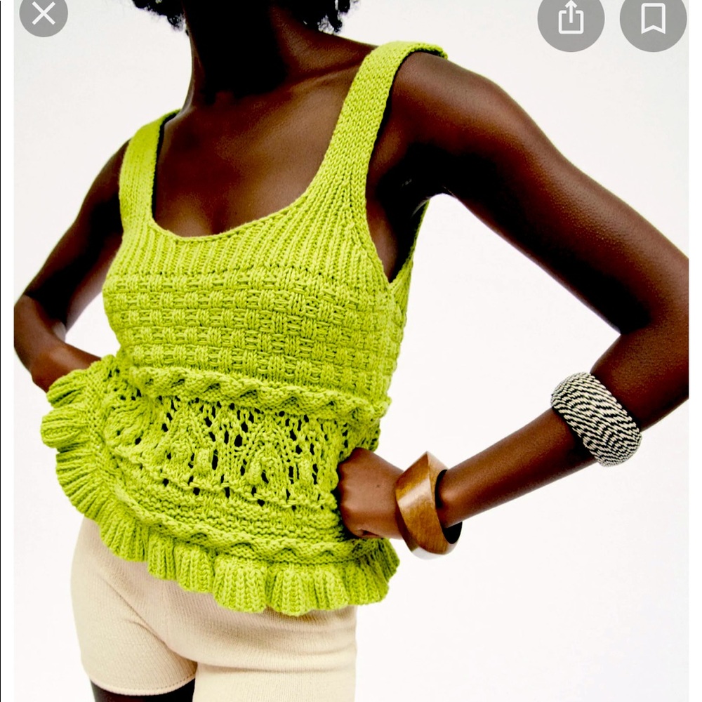 Zara ruffled knitted top